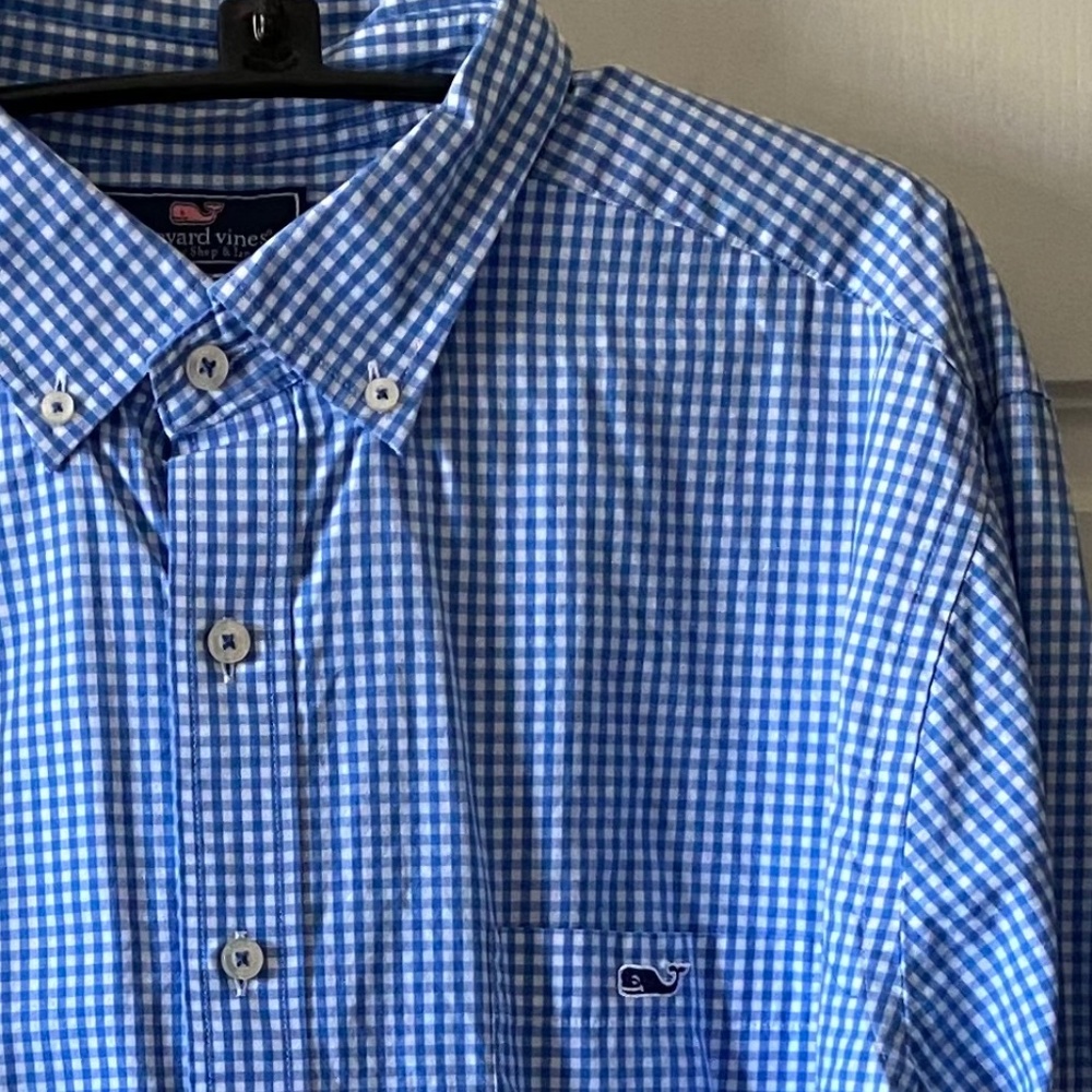 EUC - Vineyard Vines - Topsail Gingham Slim Tucker Shirt - XL